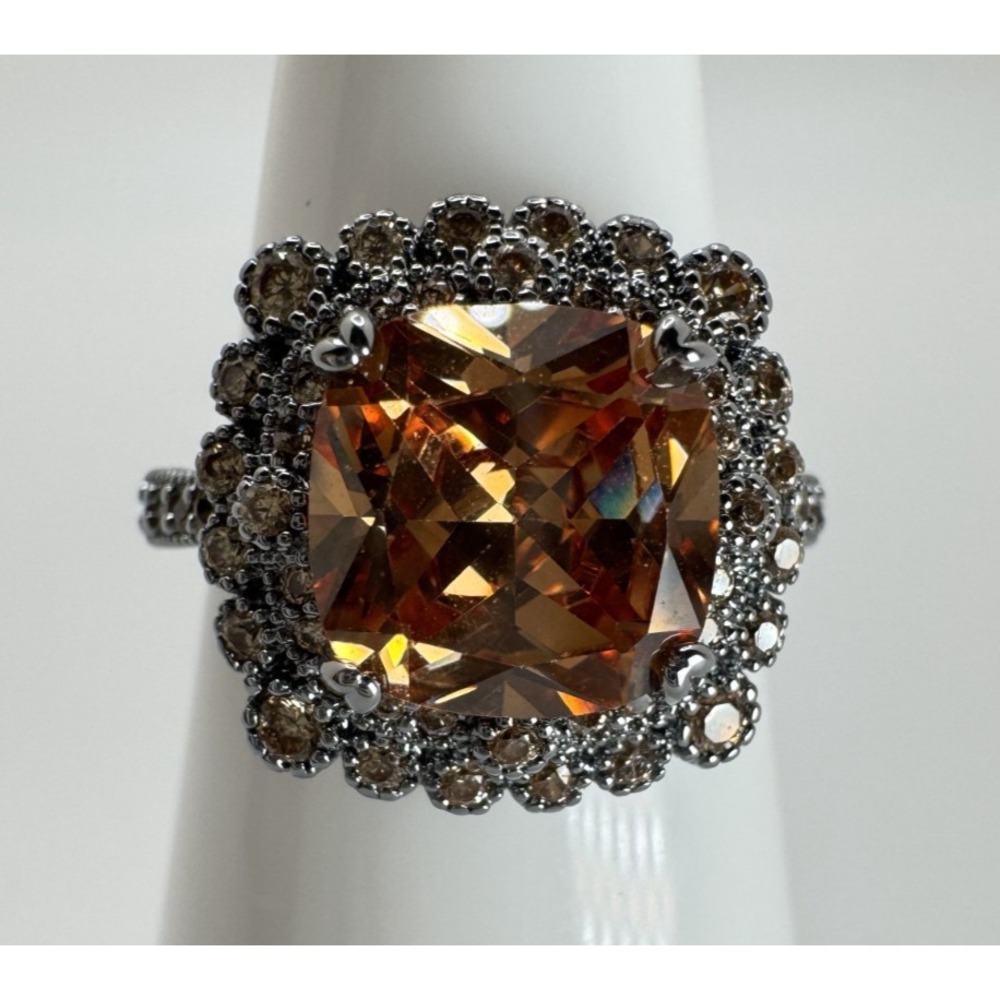 Ring Bomb Party Estate Of Bliss Ring RG89523 Dark Smokey Topaz Size 7 Hematite